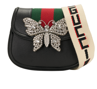 Small Totem Butterfly, &pound;795, Handbags, Black, Leather, Front view